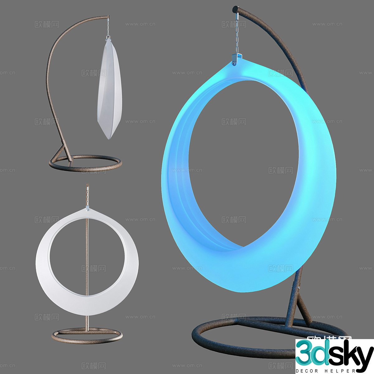 Modern internet celebrity hanging chair 3d model