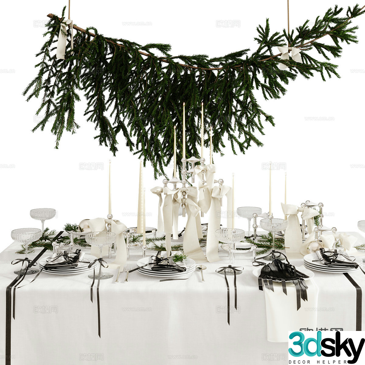 Christmas dinnerware 3d model