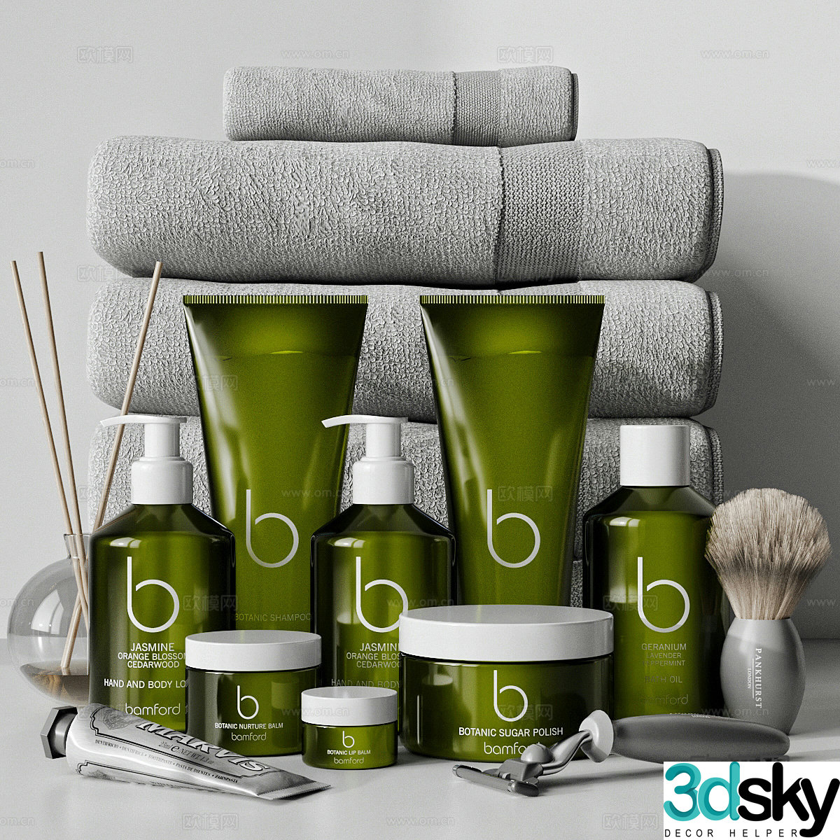 Modern Bamford toiletries 3D model