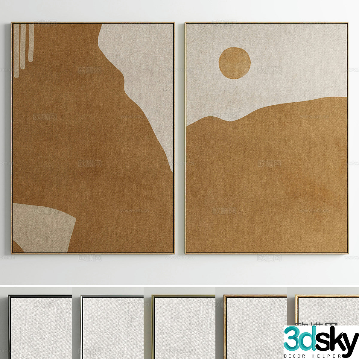 New Chinese style hanging painting 3D model