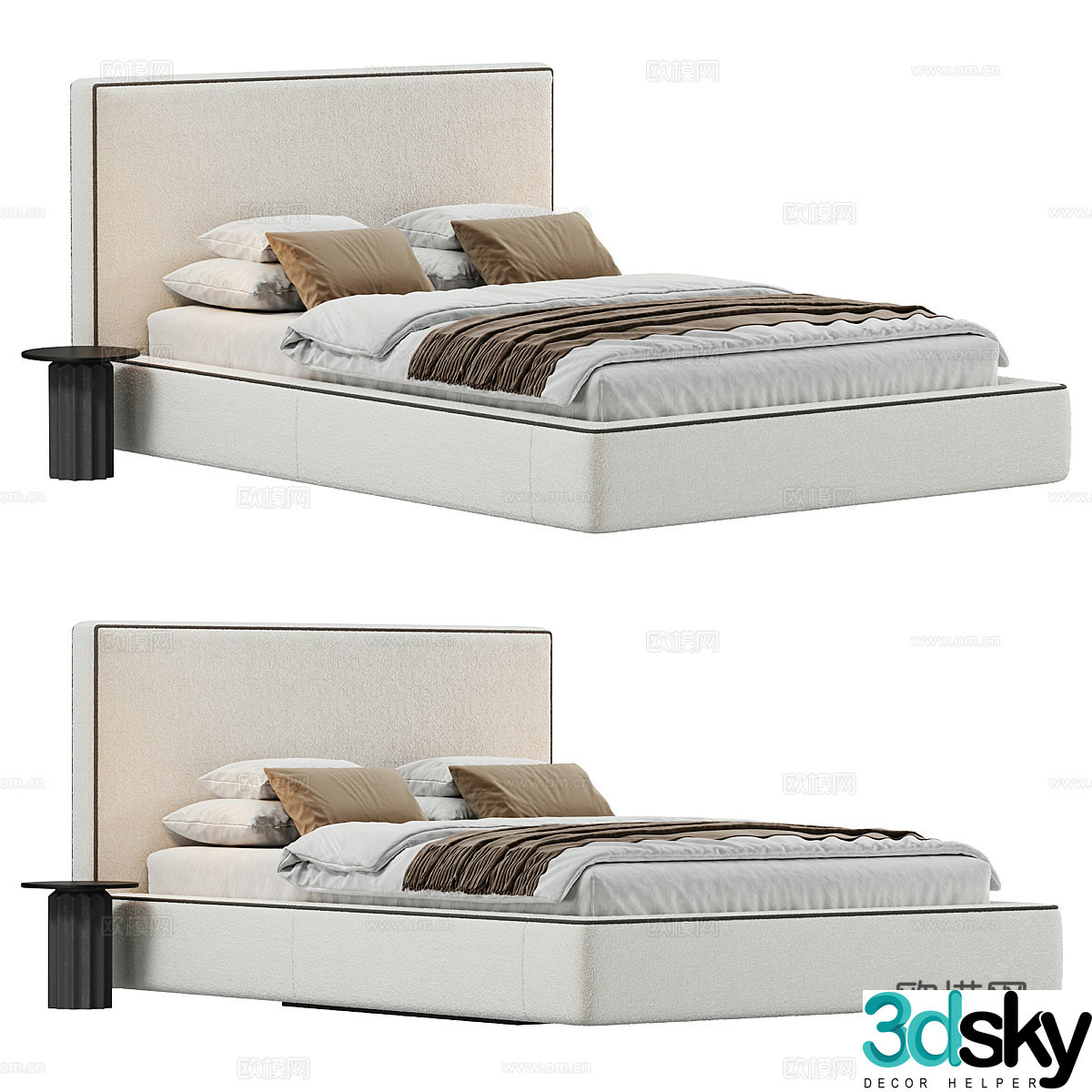 Background double bed 3d model