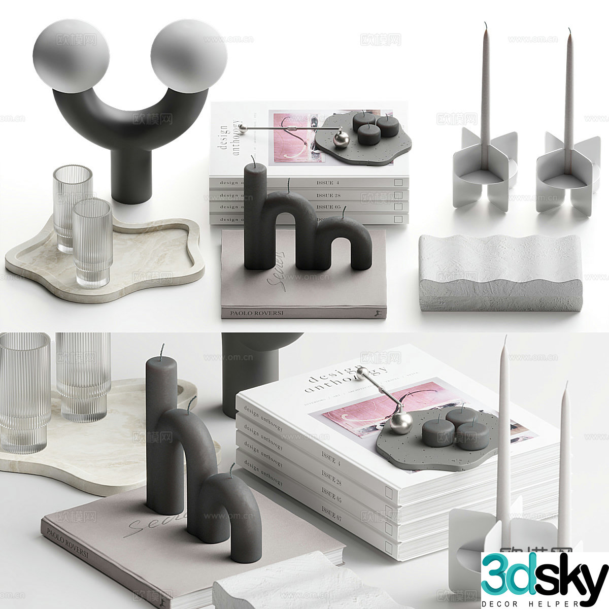 Modern jewelry ornament combination 3D model