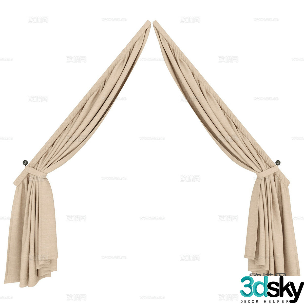 New Chinese style skylight curtain 3D model