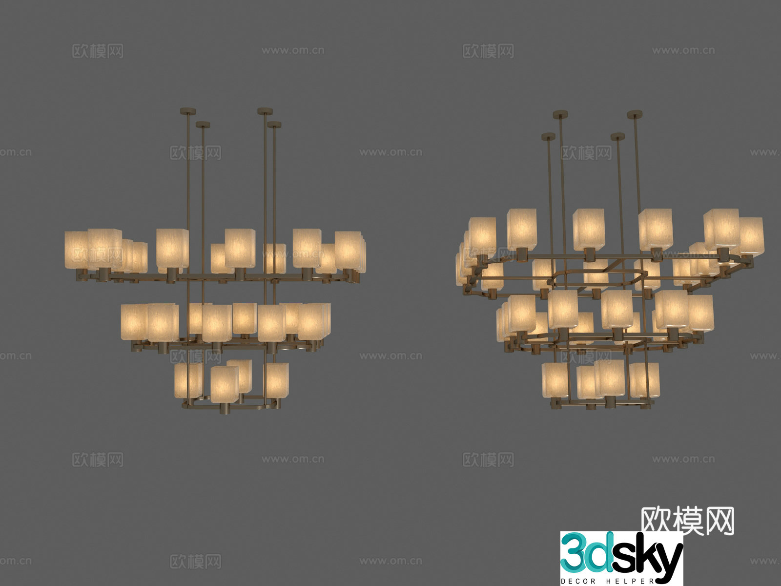 New Chinese chandelier 3D model