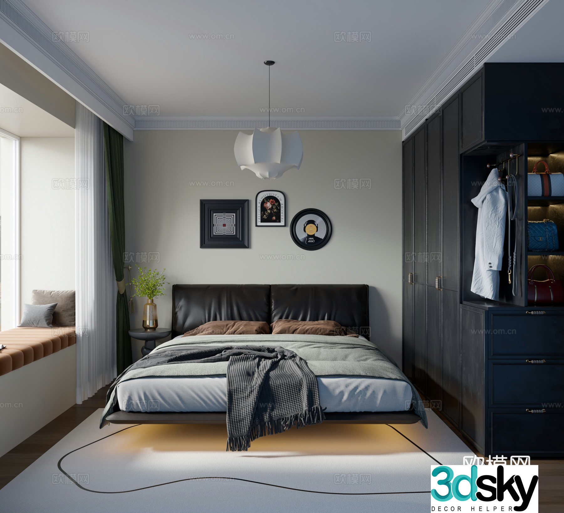 Middle-aged bedroom 3d model