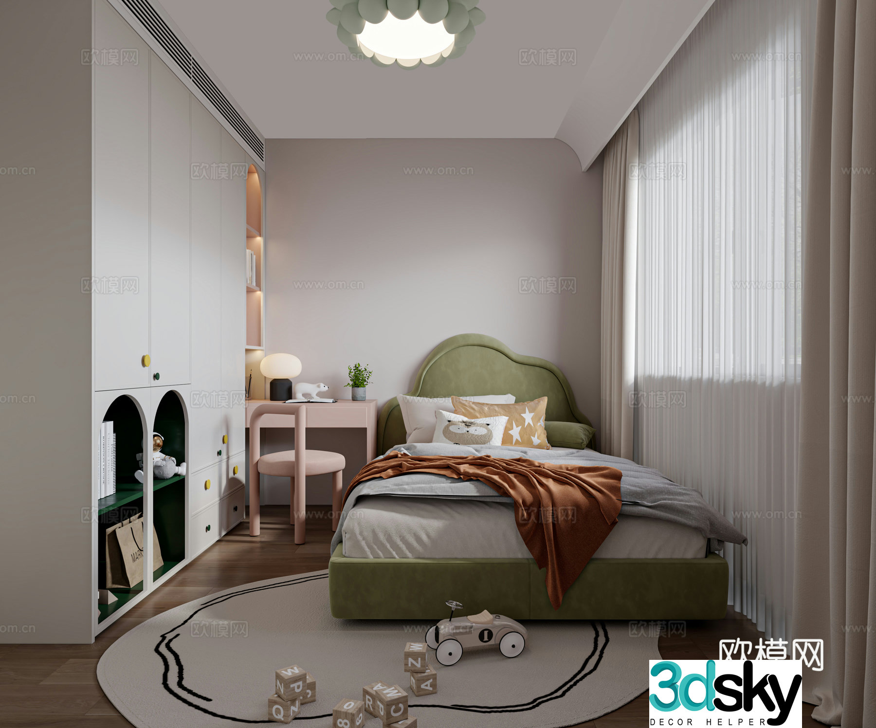 Creamy Style Children’s Room 3D Model