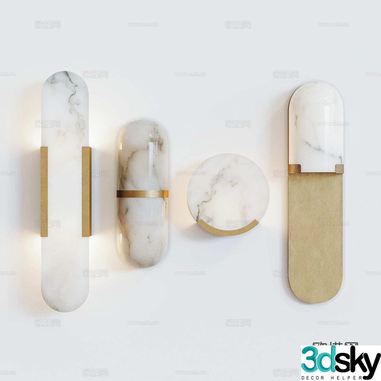 New Chinese metal wall lamp 3D model