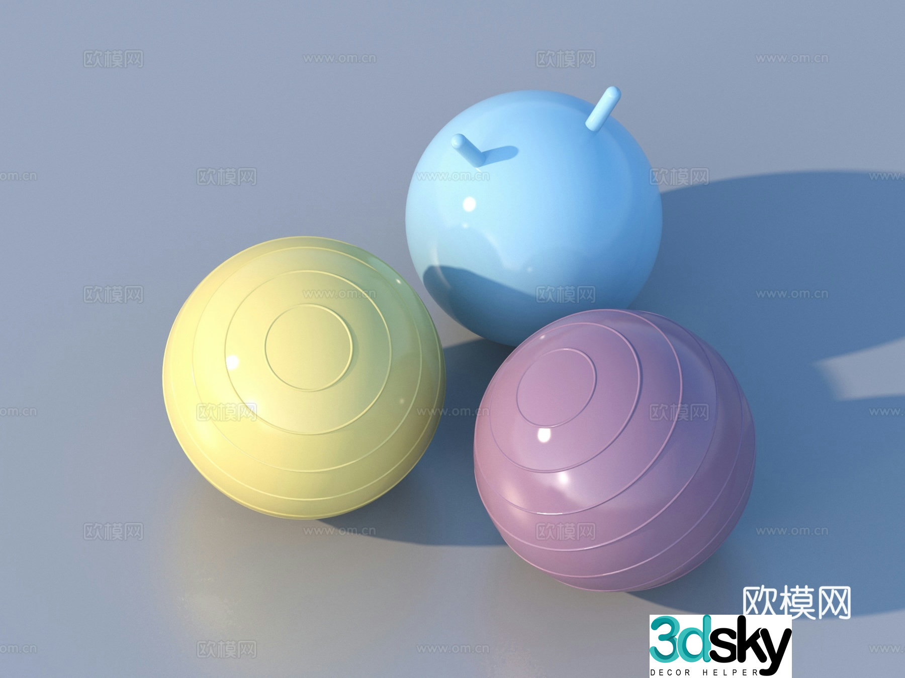 Yoga ball fitness ball 3d model
