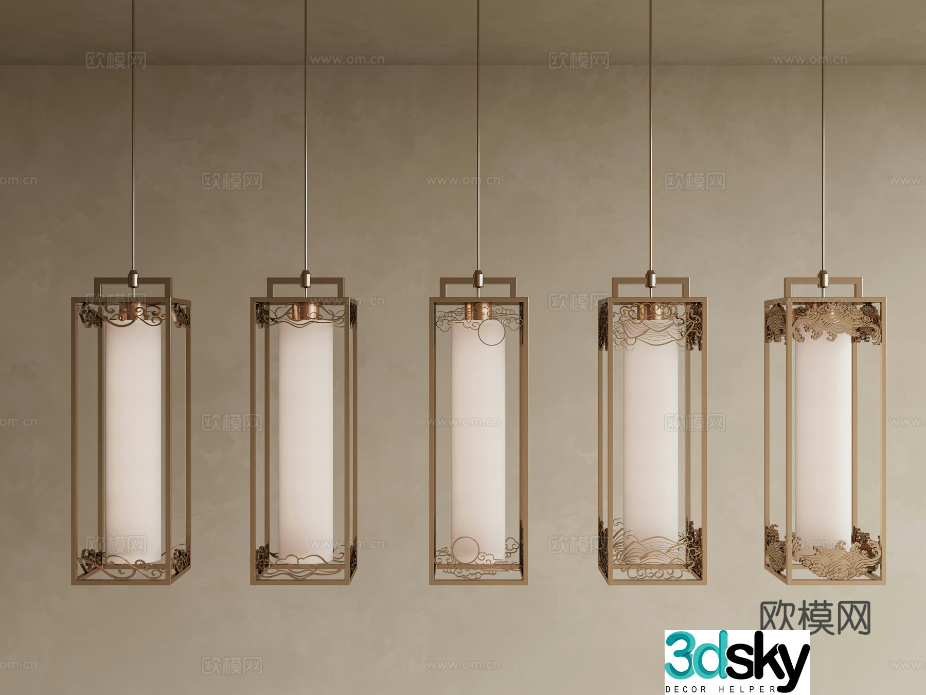 Middle-aged chandeliers New Chinese chandeliers Chinese retro chandeliers Decorative metal chandeliers Chinese metal chandeliers 3D model