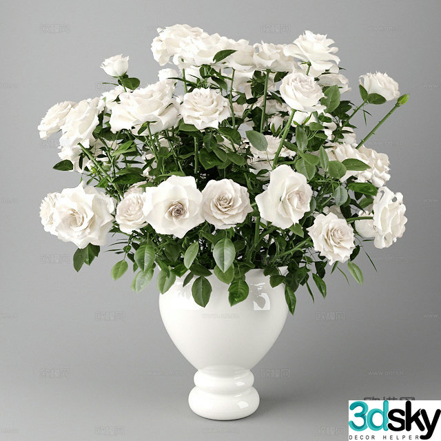 Flowers vases flower art 3d model