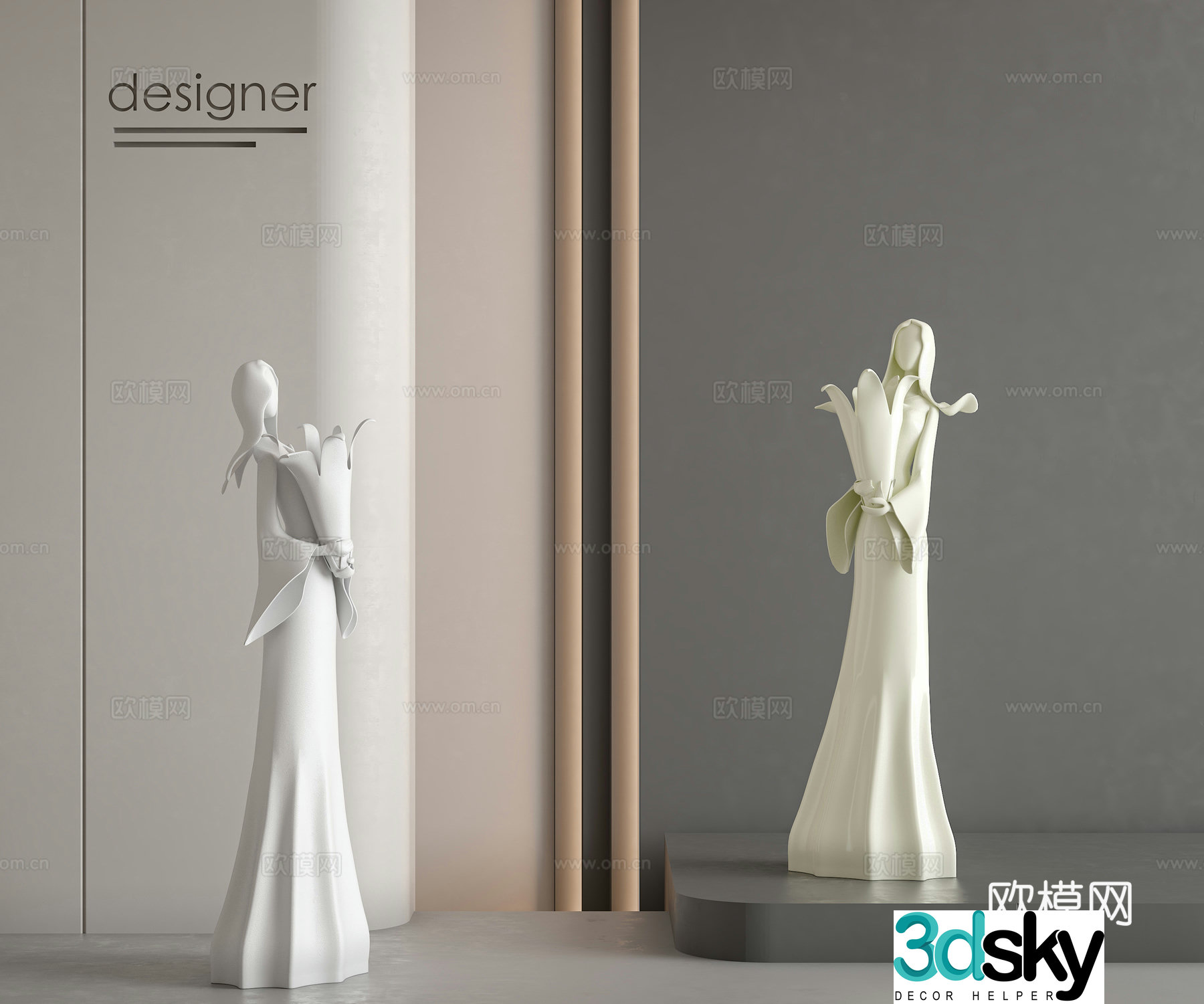 Modern sculpture ornaments Cream style sculpture ornaments French character sculpture ornaments Cream plaster sculpture 3d model