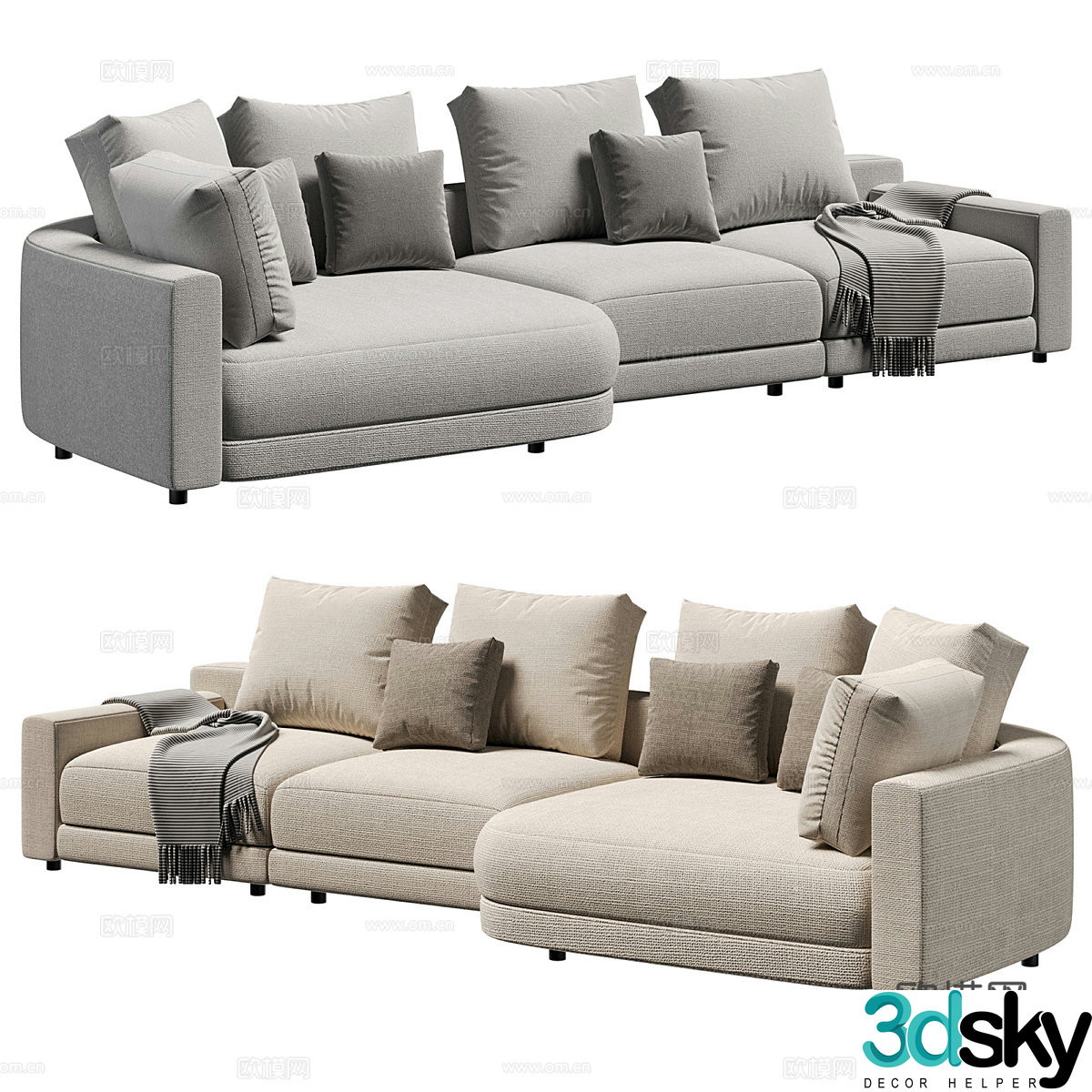 Modern Italian corner sofa 3d model