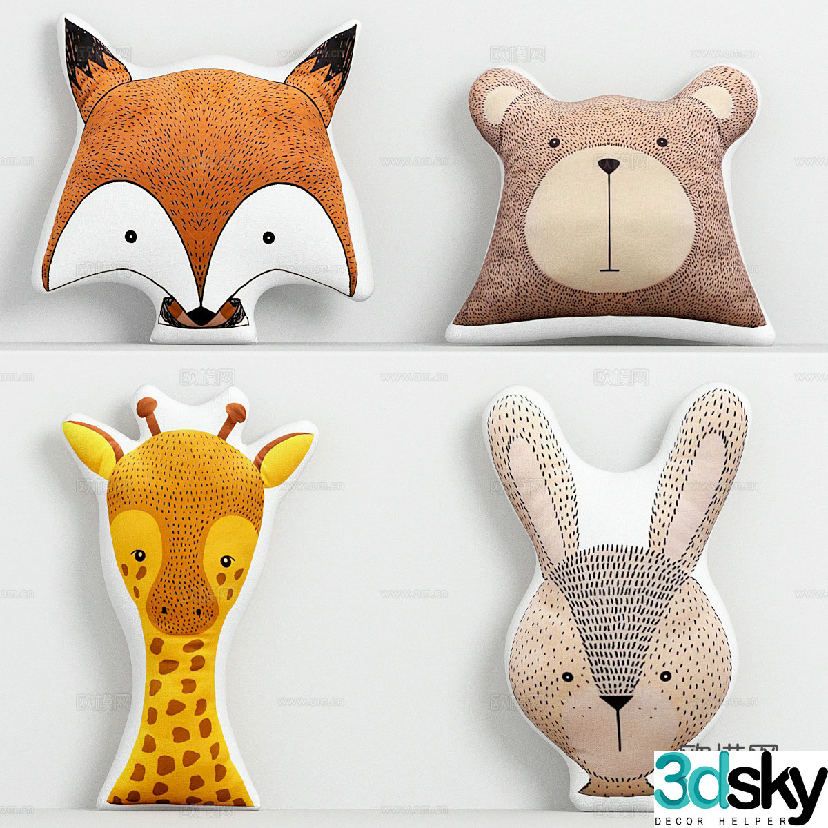 Modern children’s pillow 3d model