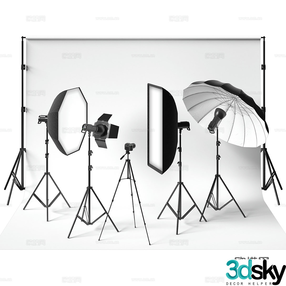 Modern photography equipment Photo Studio kit 3d model