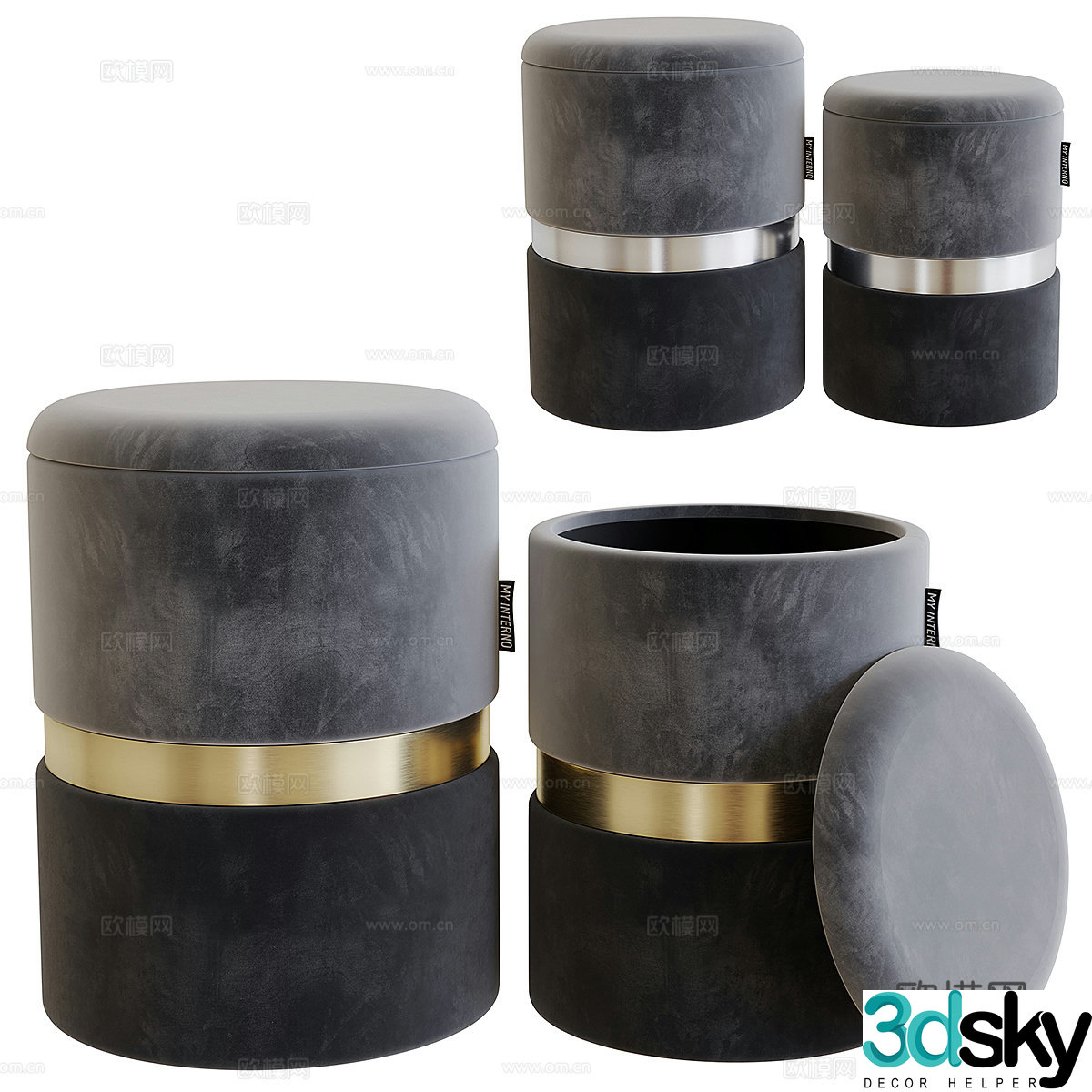 New Chinese round stool 3D model