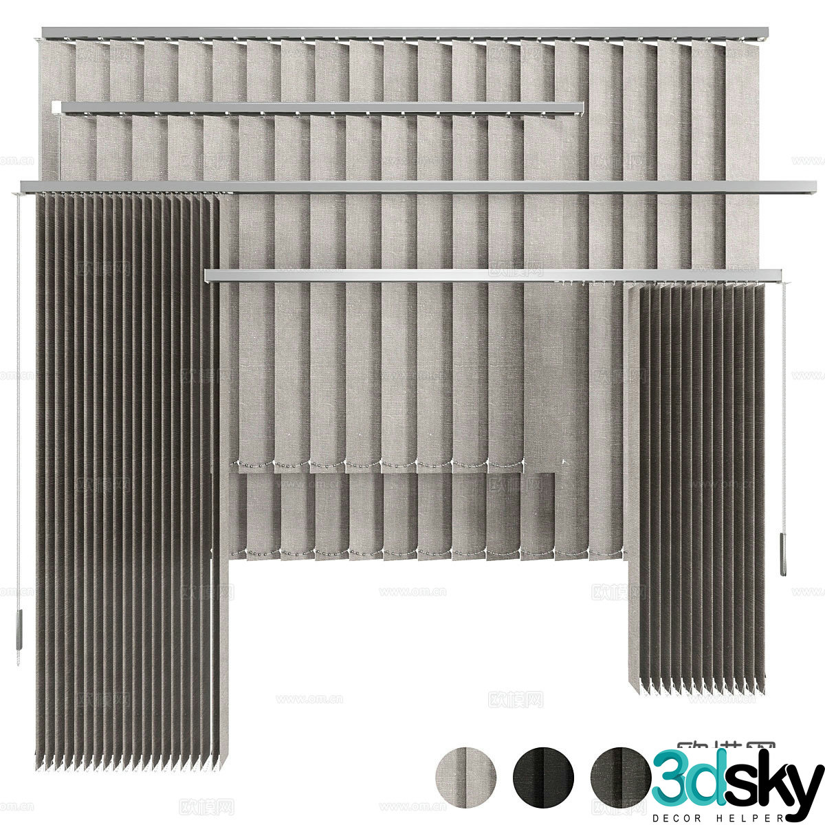 Louver blinds Roller blinds 3d model