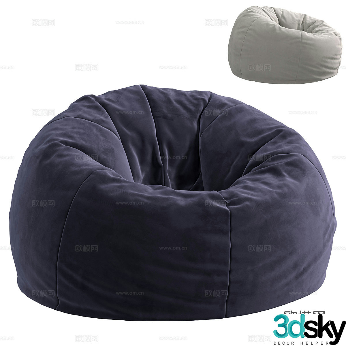 Modern Italian fabric lazy sofa 3d model