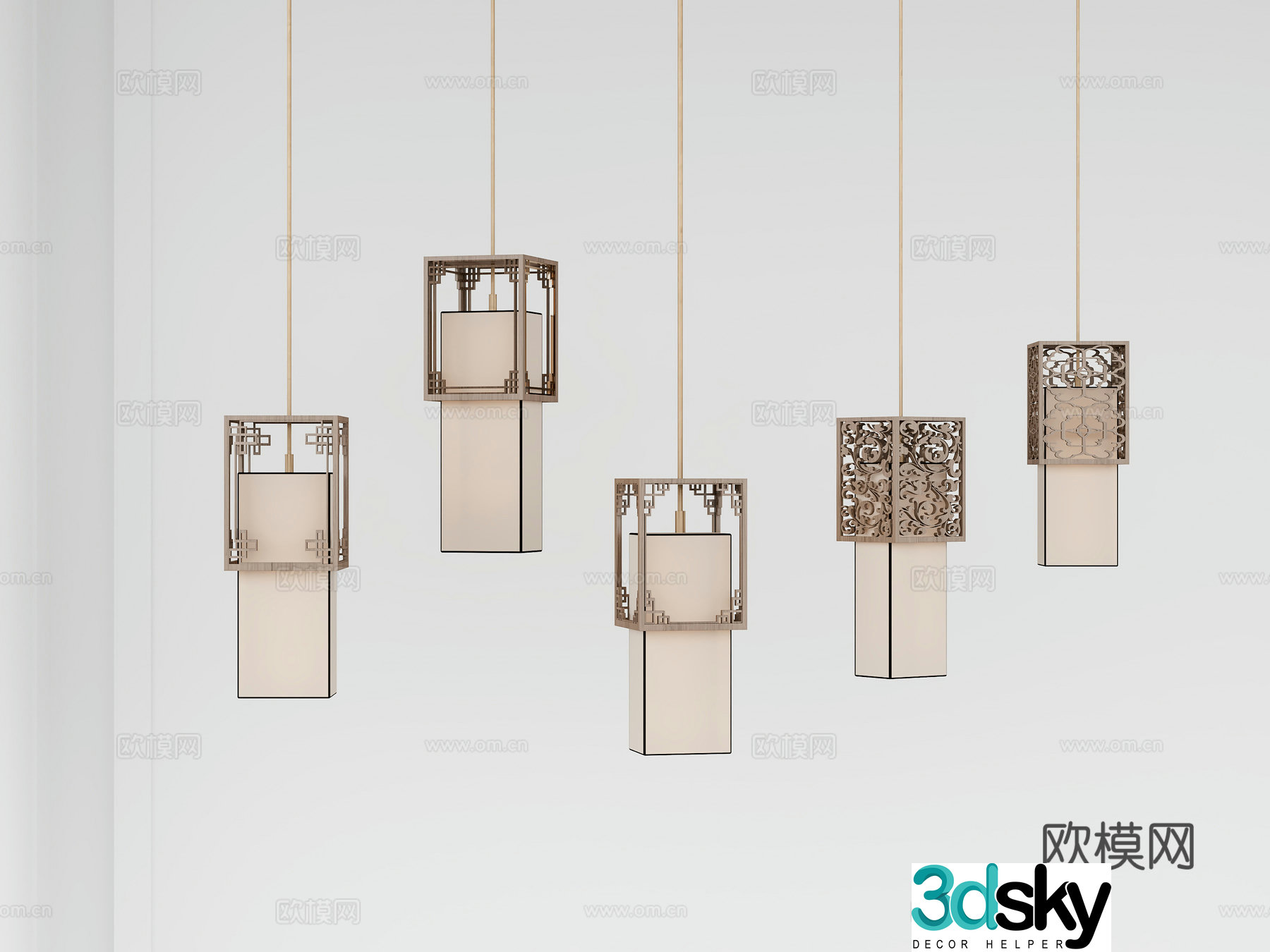 Middle-aged chandeliers New Chinese chandeliers Chinese retro chandeliers Art deco chandeliers Chinese metal chandeliers 3D model