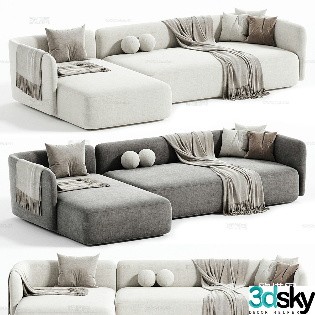 Modern Italian corner sofa 3d model
