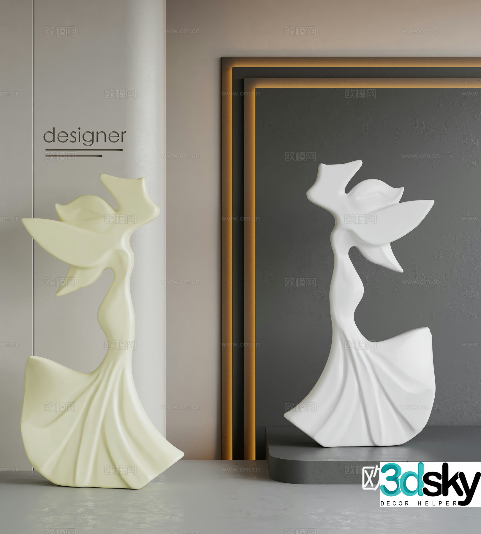Modern sculpture ornaments Cream style sculpture ornaments French character sculpture ornaments Cream plaster sculpture 3d model