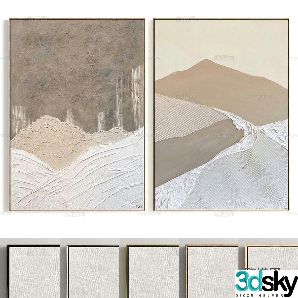 New Chinese style hanging painting 3D model