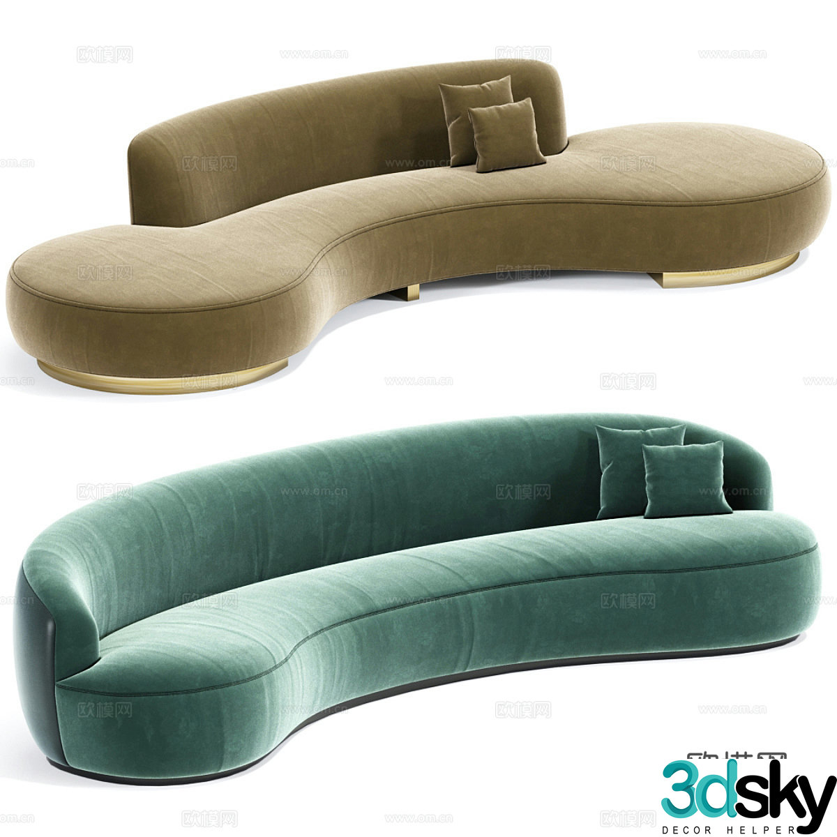 Modern light luxury special-shaped sofa 3D model