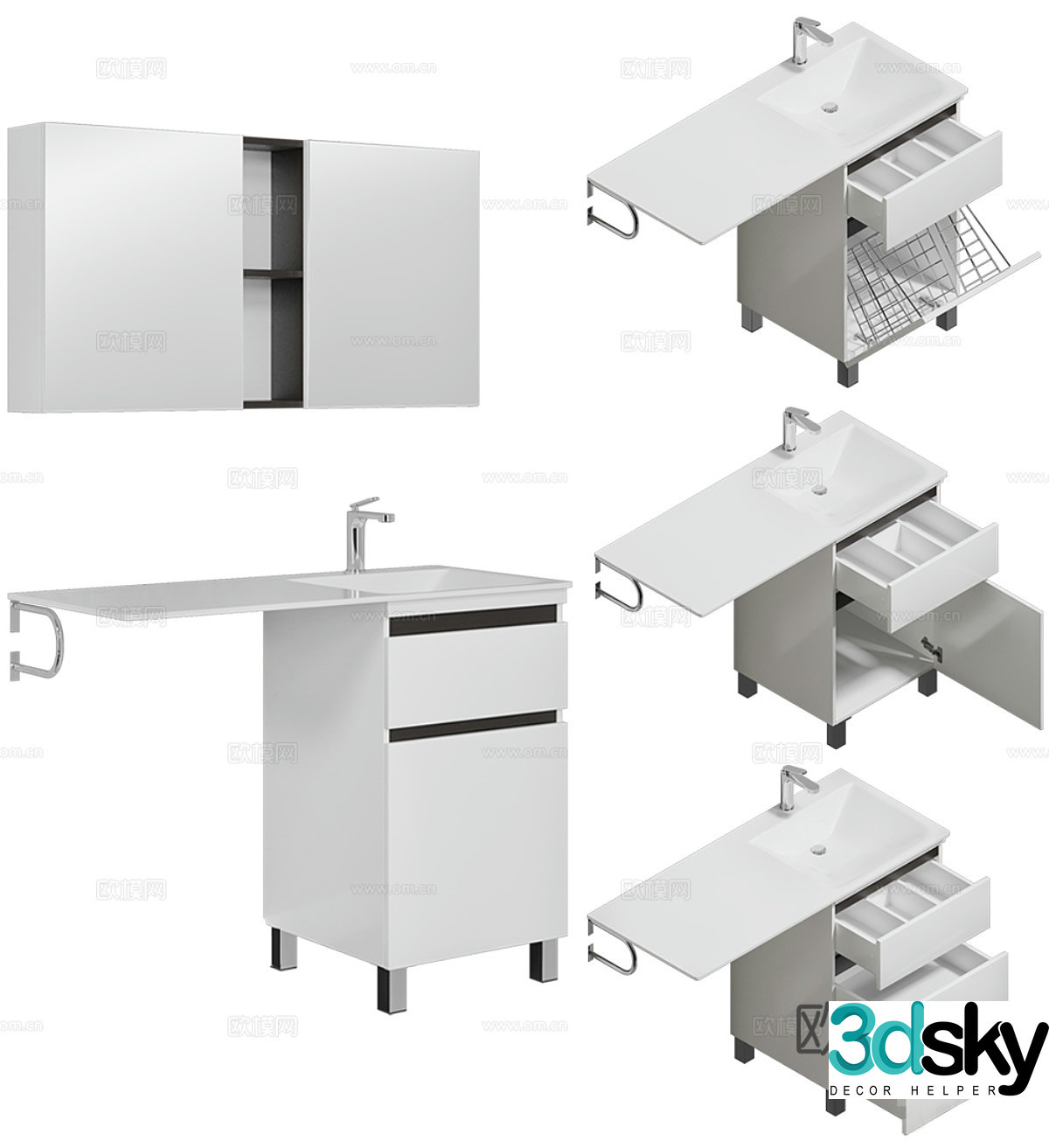 Dolomite bathroom cabinet 3d model