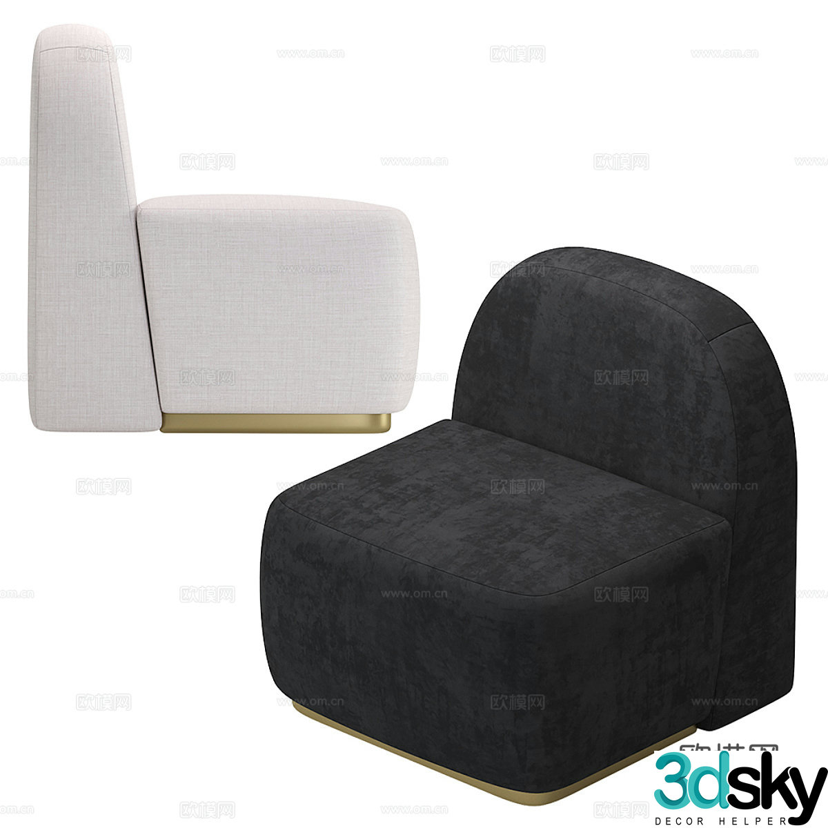 Sofa coffee table combination 3D model