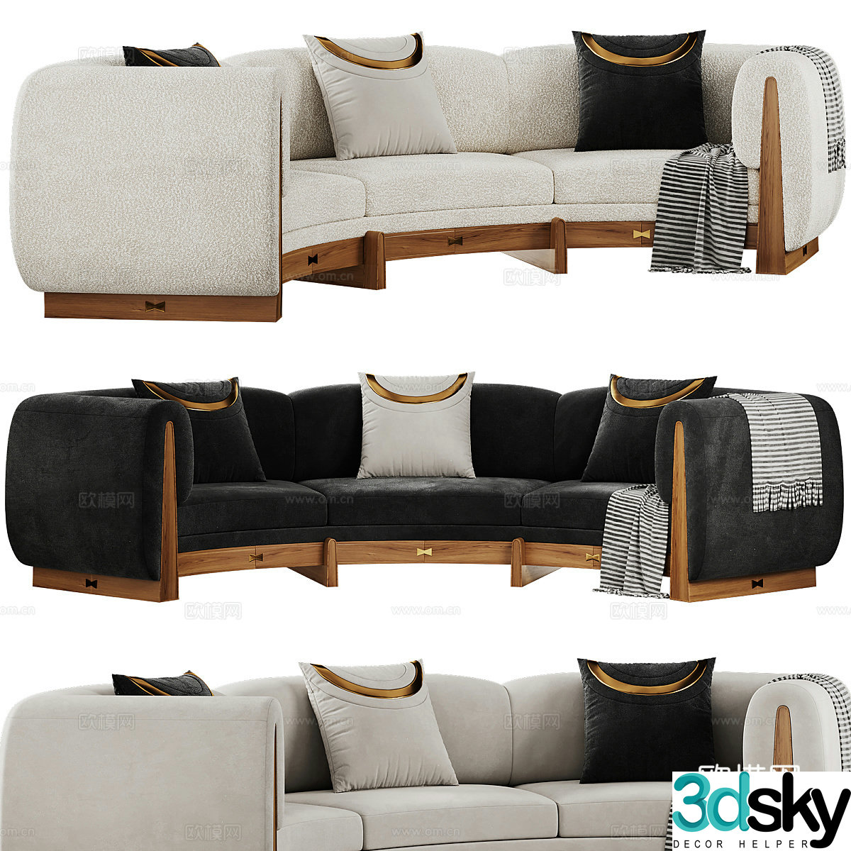 Modern light luxury Taylor sofa 3d model