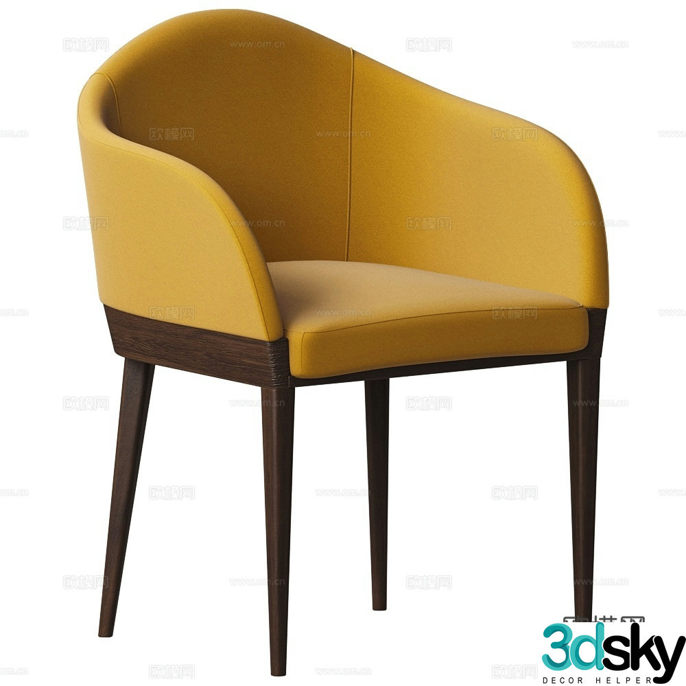Alma modern simple fabric single chair dining chair armchair 3d model