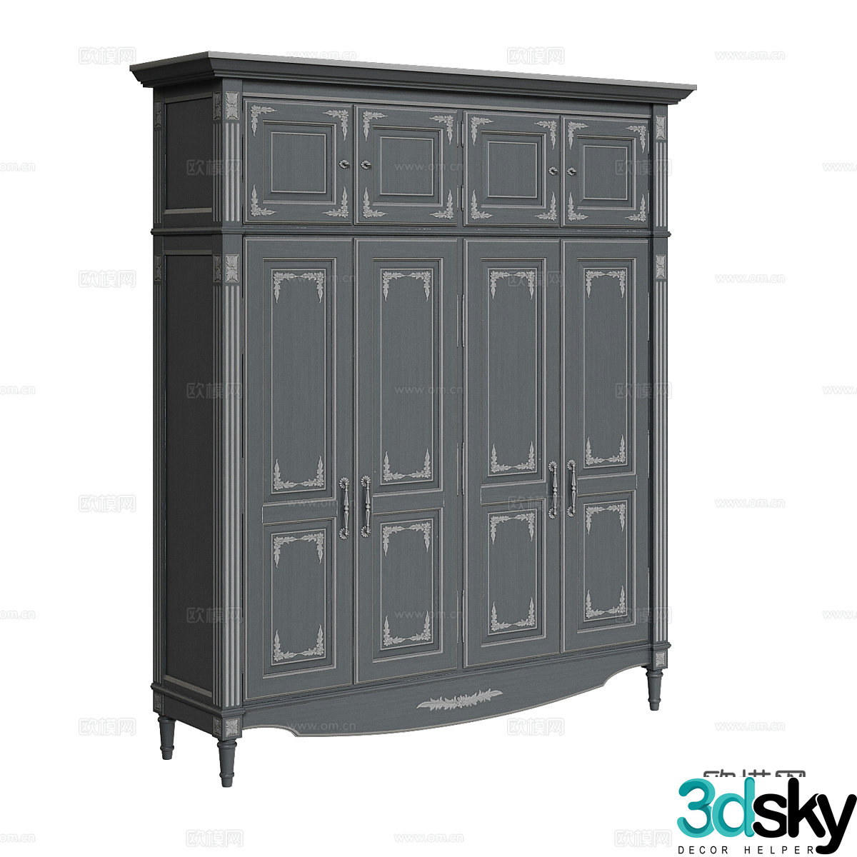 American simple wardrobe wardrobe simple wardrobe cabinet 3d model