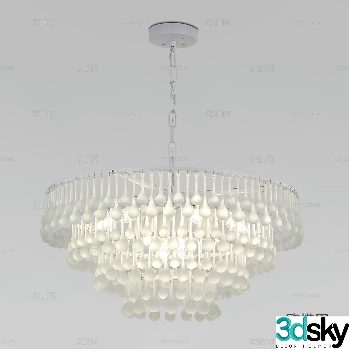 Modern simple chandelier chandelier simple chandelier glass chandelier living room chandelier lamp 3d model