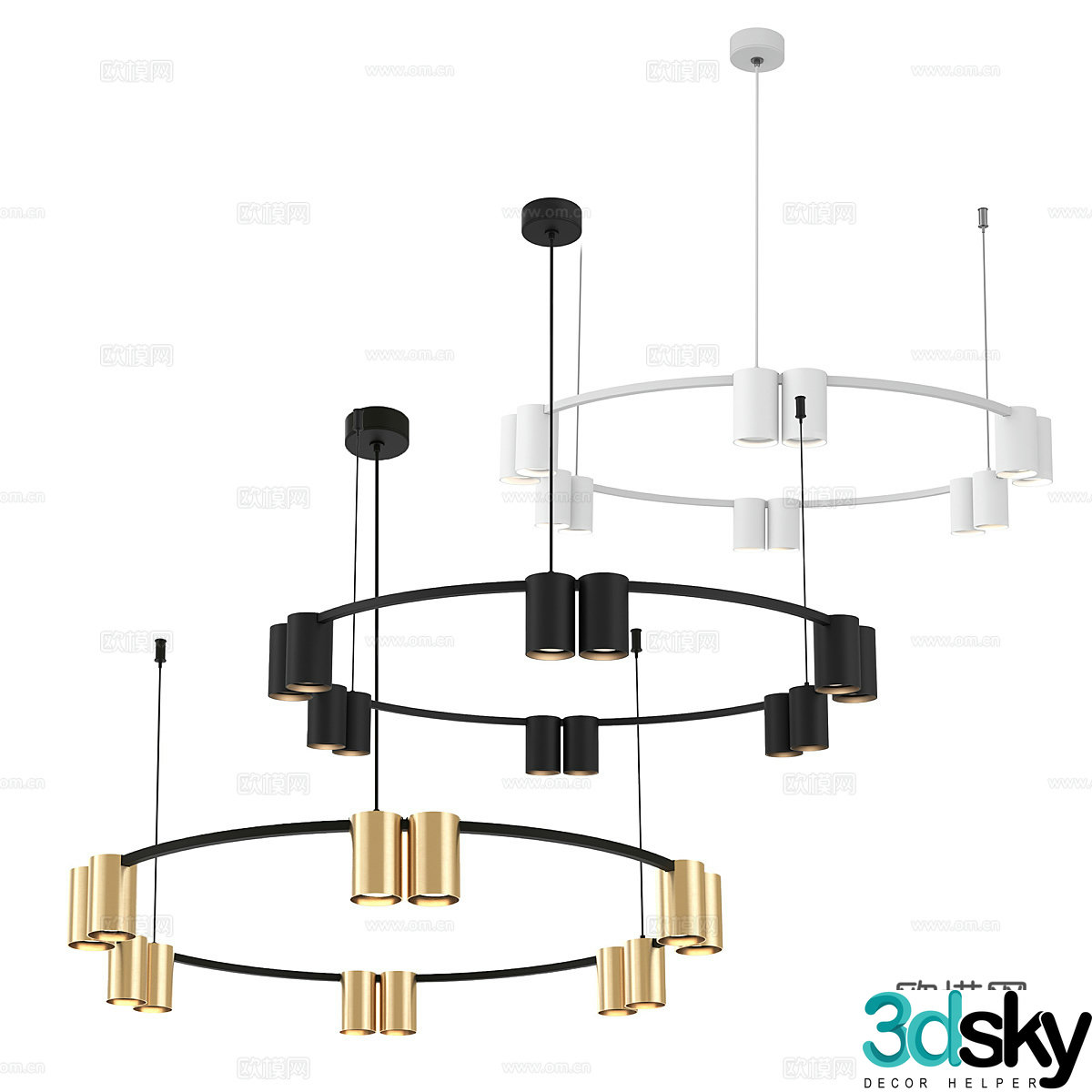 Modern simple light luxury chandeliers chandeliers Simple light luxury chandeliers Living room chandeliers Lamp 3D model