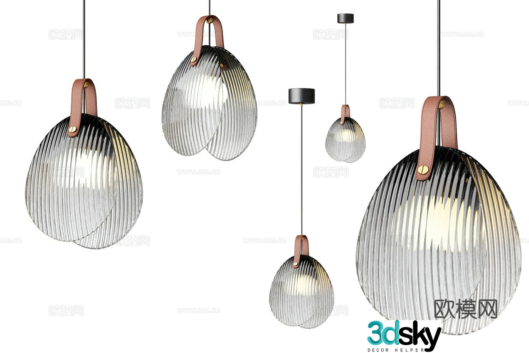 Modern simple chandelier chandelier simple chandelier glass chandelier restaurant chandelier 3d model