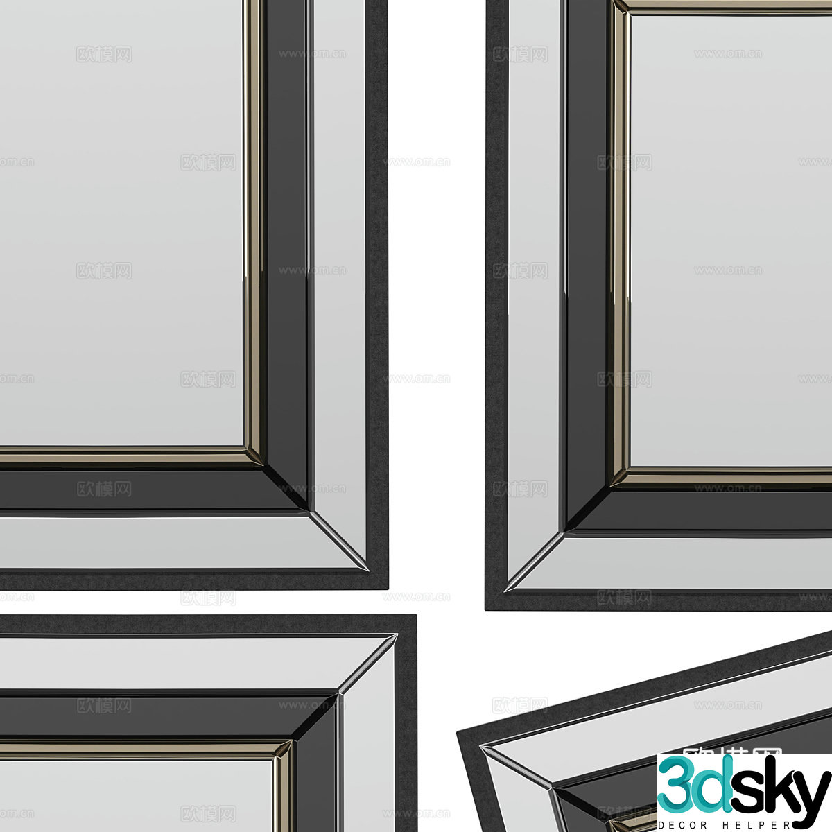Modern minimalist mirror mirror decorative mirror 3d model
