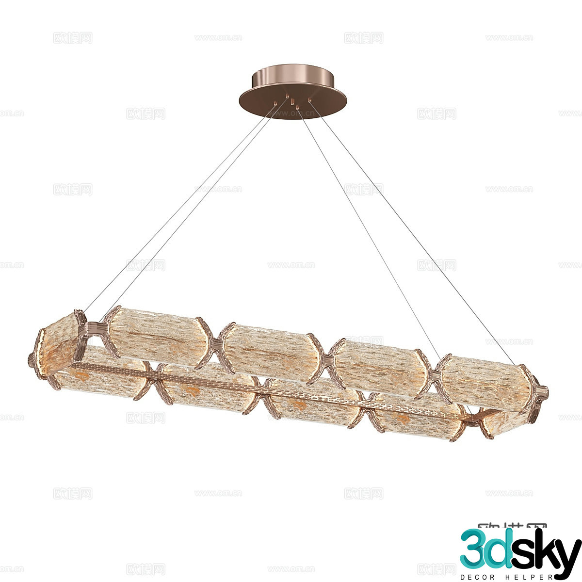 Modern simple chandelier Living room chandelier Decorative chandelier Restaurant chandelier 3d model