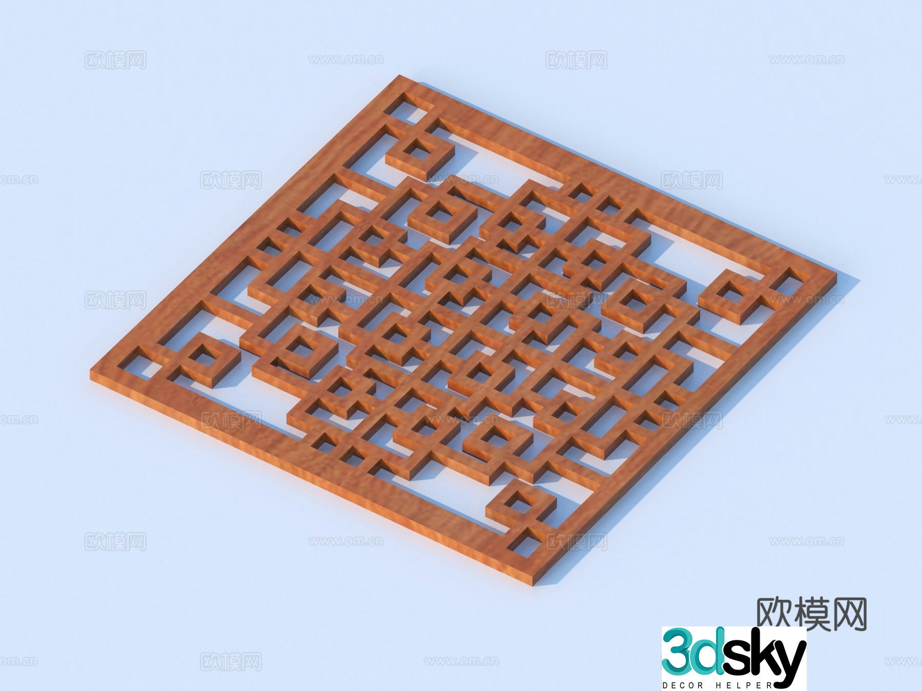 Carved window Grating window Hollow window Relief Wood carving 3D model