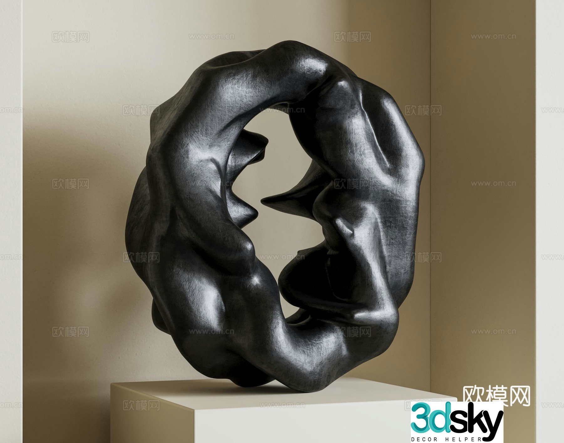 Modern sculpture ornaments Italian light luxury sculpture ornaments Metal sculpture ornaments Wood sculpture ornaments 3D model