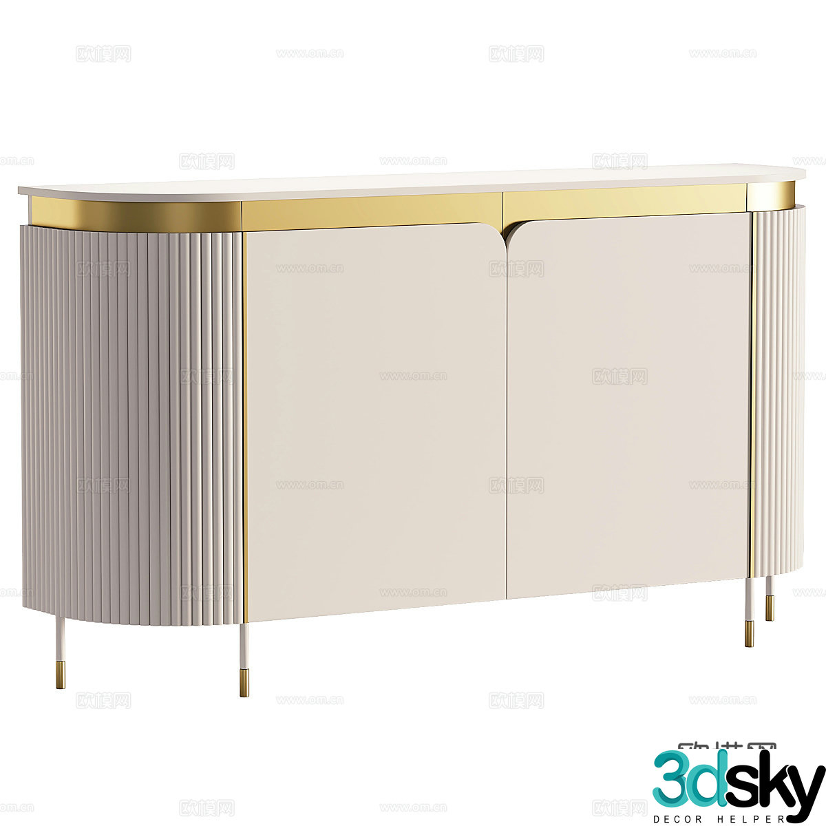Modern simple and light luxury side cabinet dining side cabinet simple side cabinet decorative cabinet 3D model