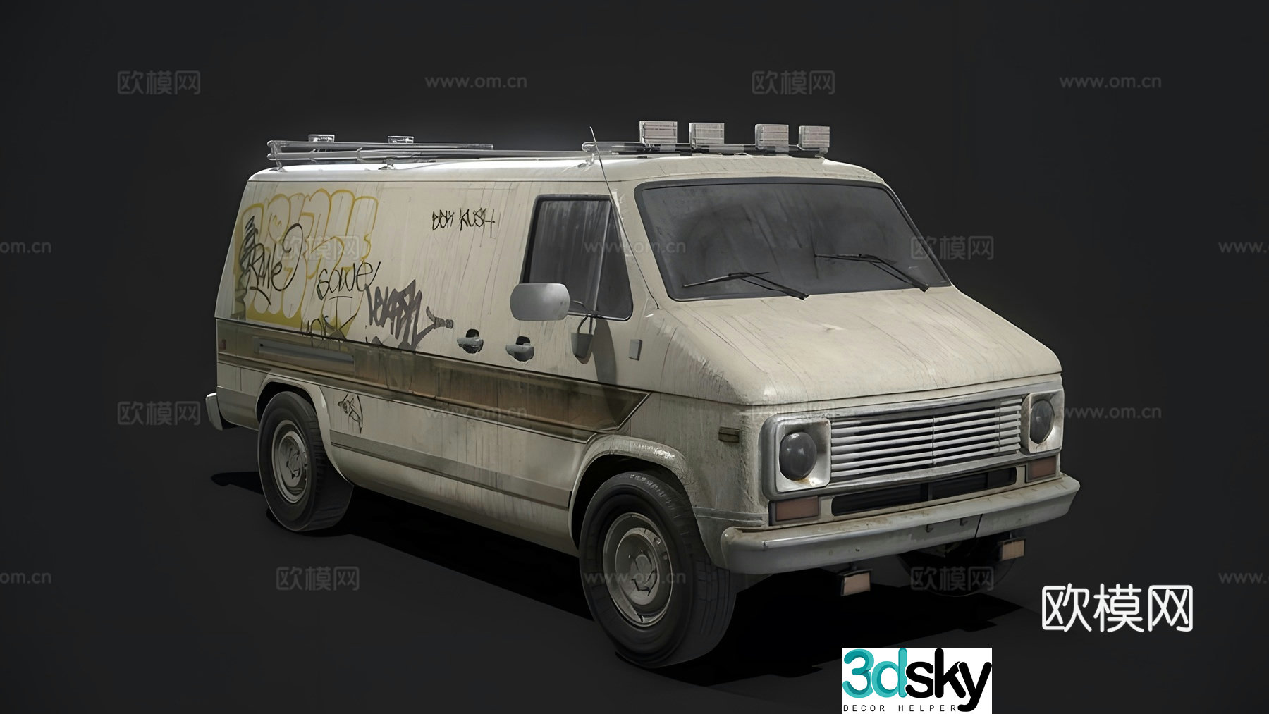 Retro truck 3d model