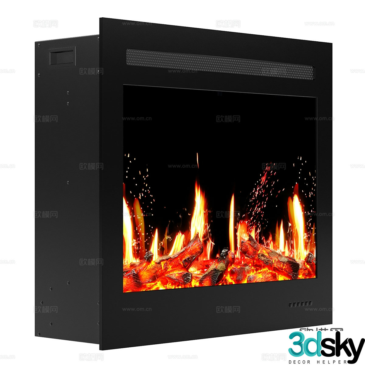 Modern minimalist fireplace fireplace minimalist fireplace restaurant fireplace 3d model