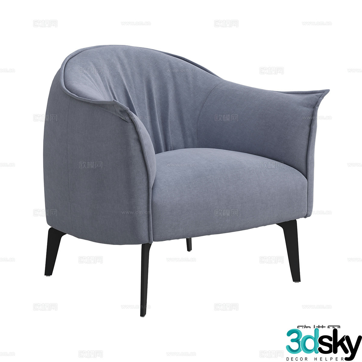 Modern simple single chair chair simple chair casual chair stool 3d model