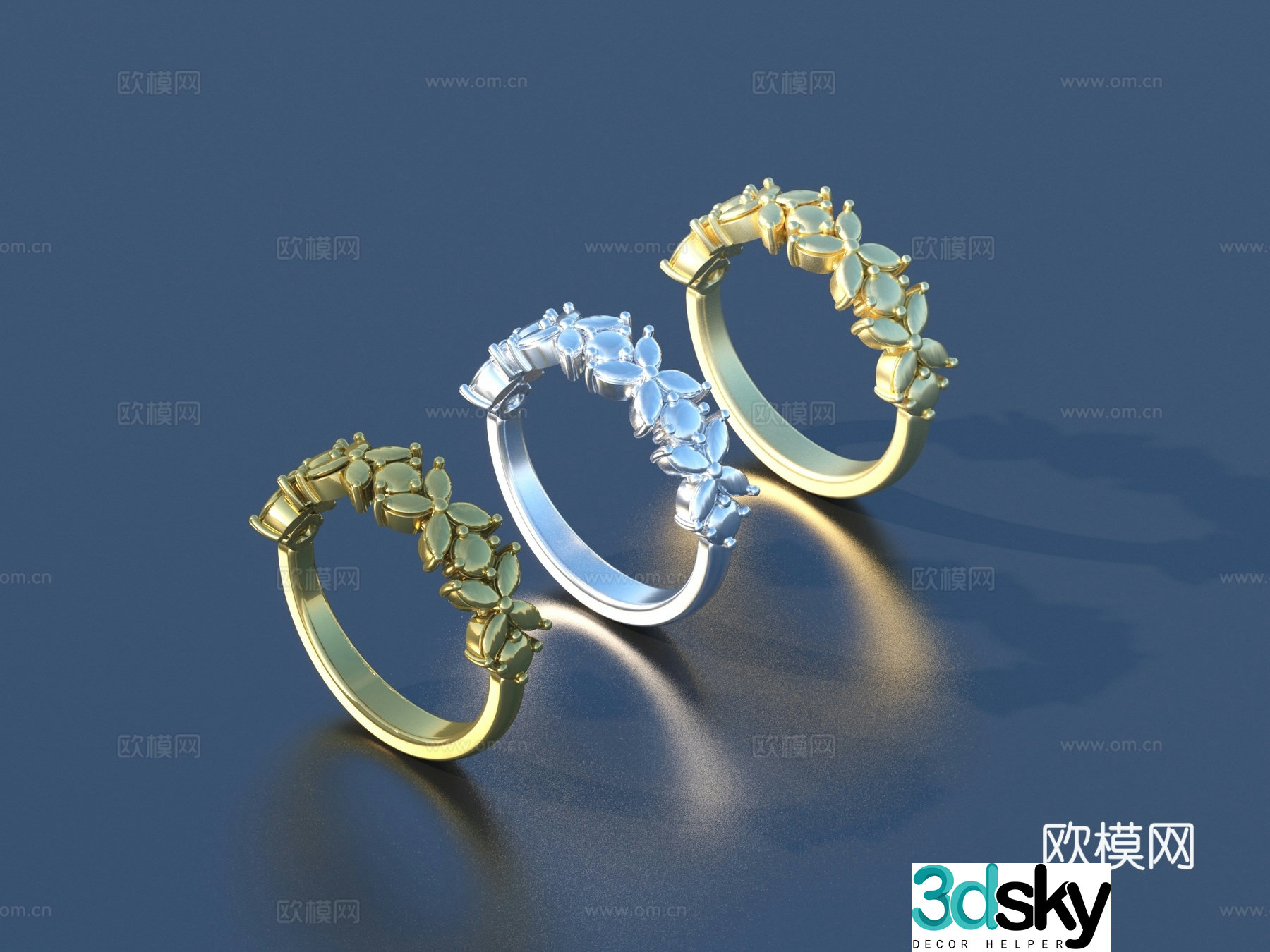 Ring Gold Ring Silver Ring Jewelry 3d Model