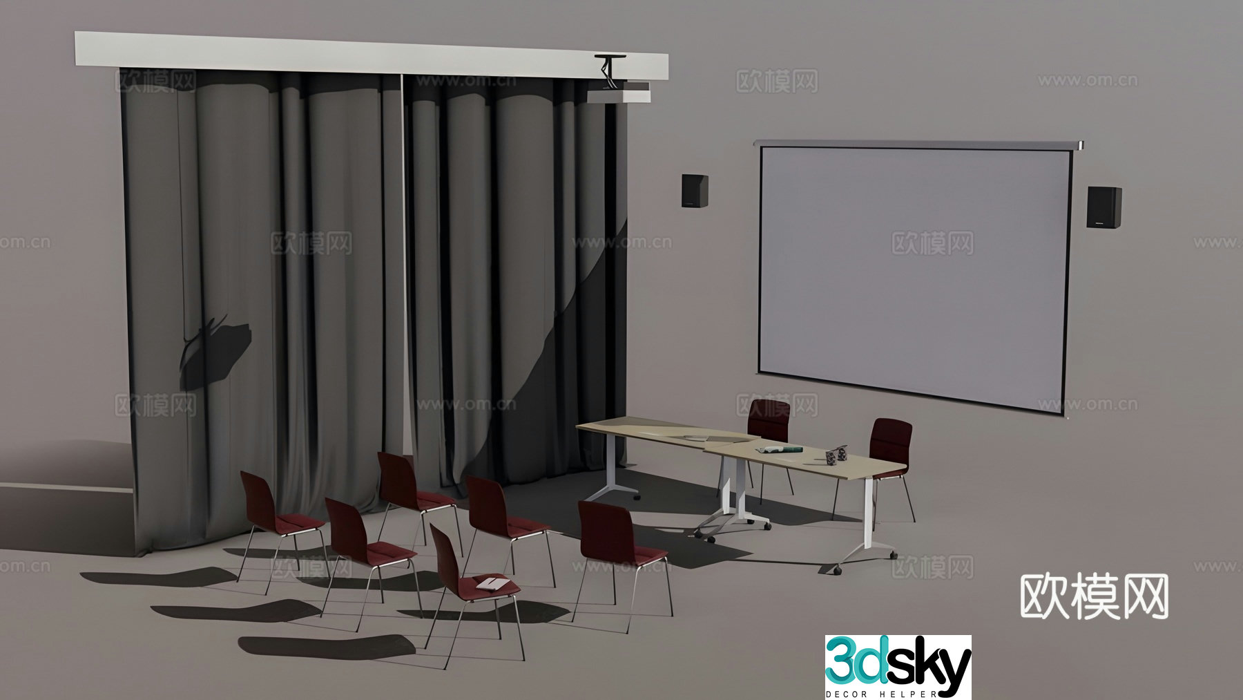 Conference room furniture 3d model