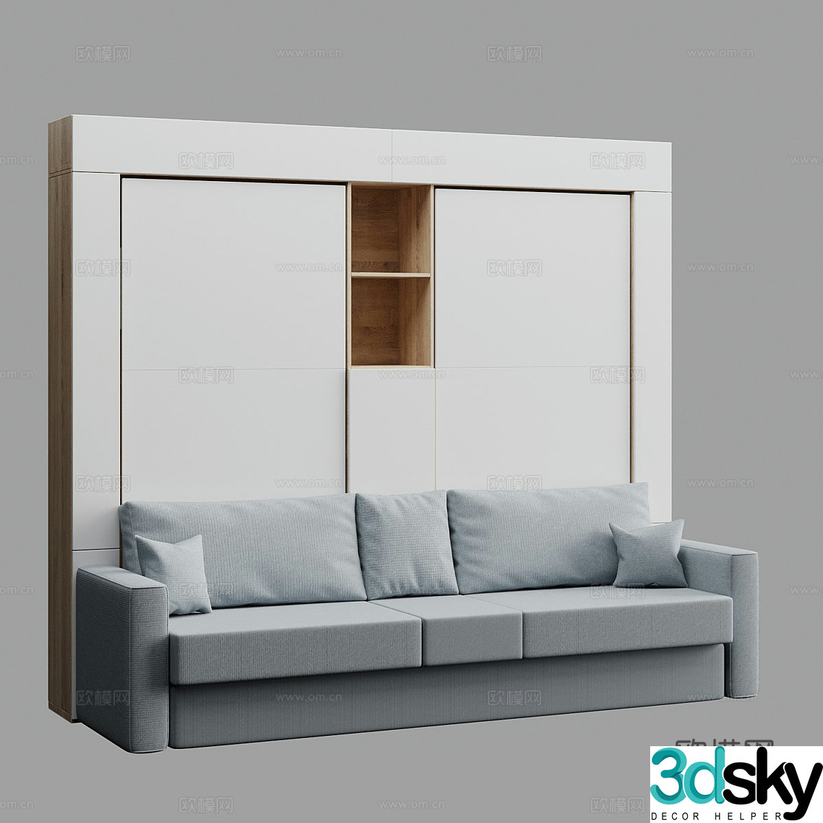 Nordic simple double sofa double sofa simple double sofa living room sofa 3D model