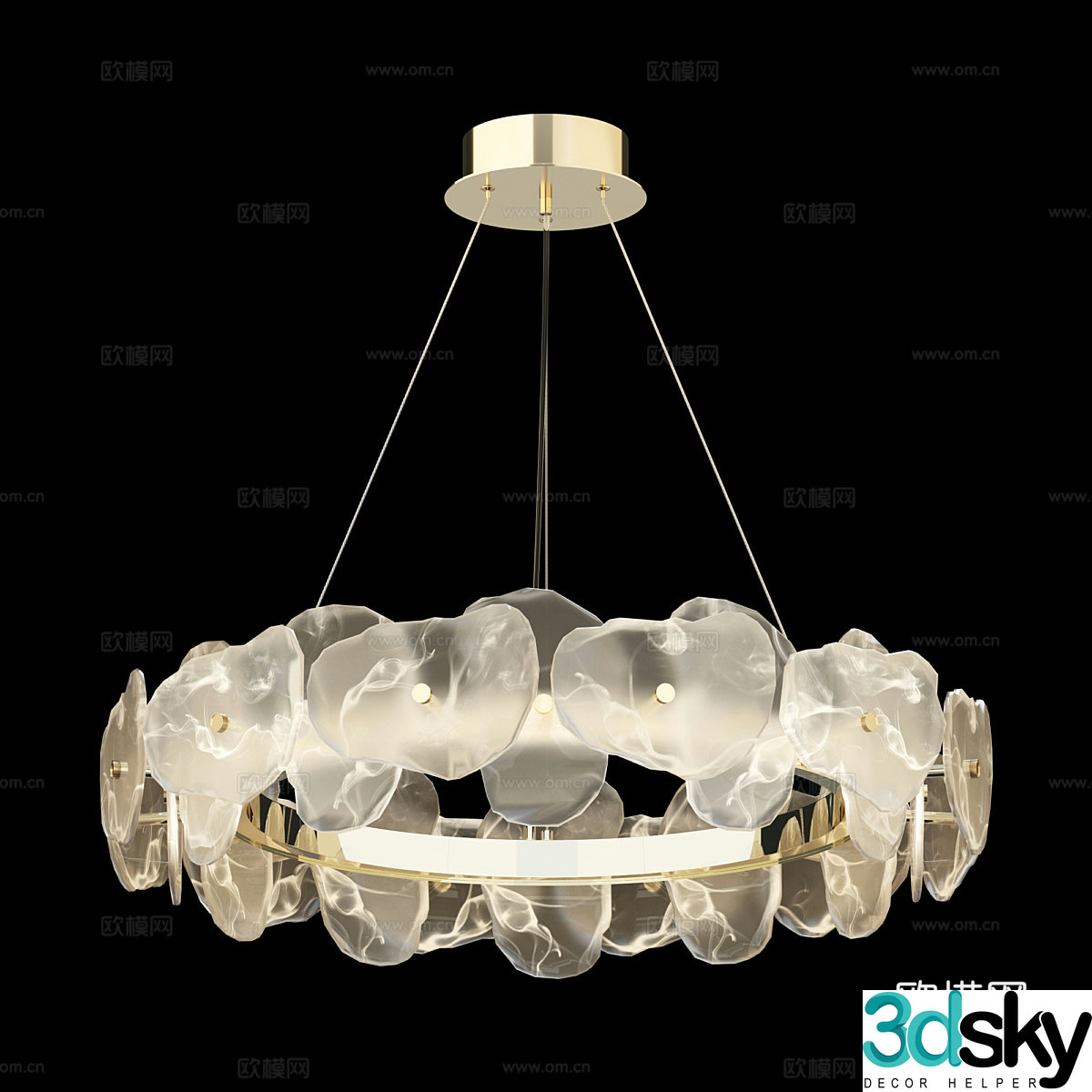 Modern simple chandelier chandelier simple chandelier restaurant chandelier glass chandelier 3d model