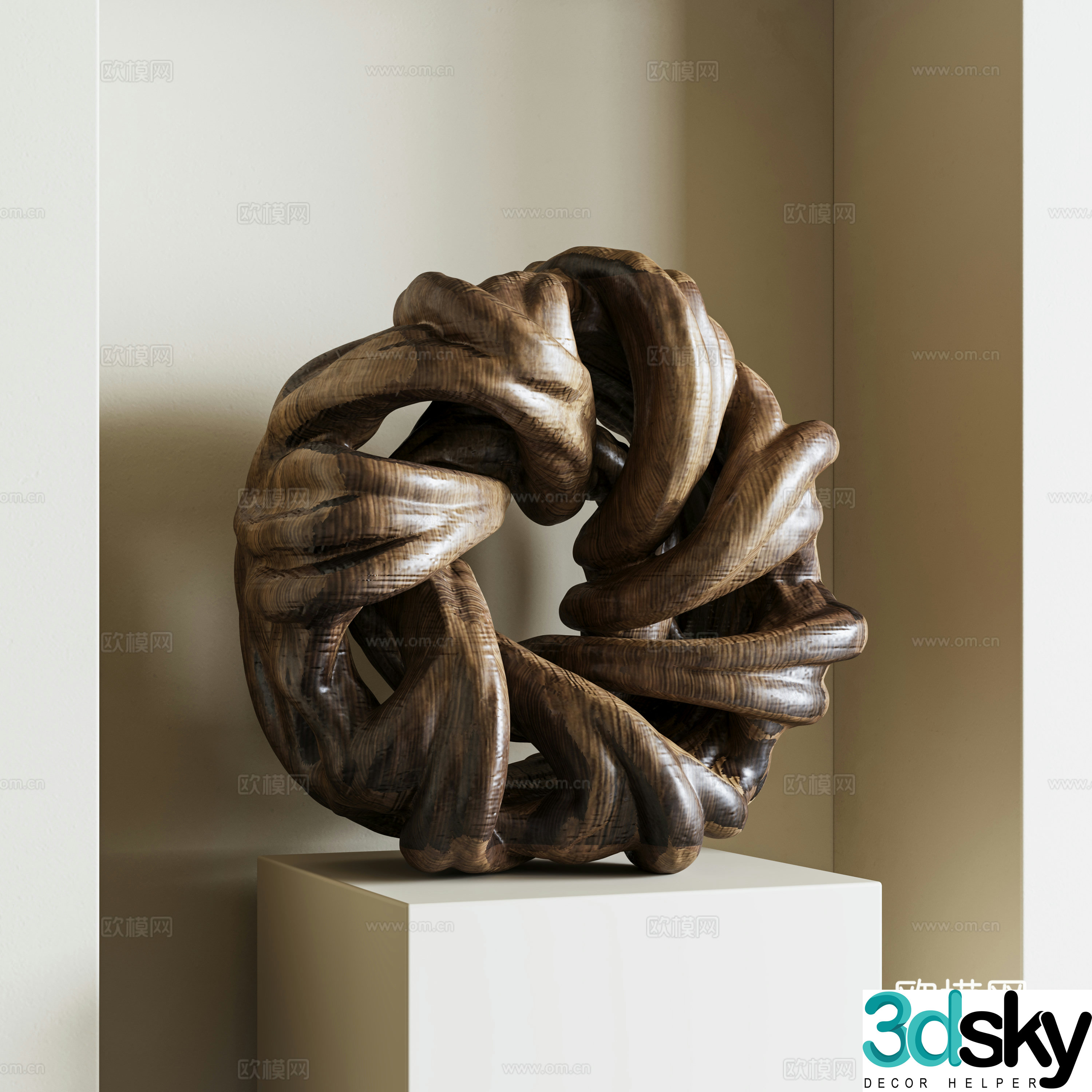 Modern sculpture ornaments Italian light luxury sculpture ornaments Metal sculpture ornaments Wood sculpture ornaments 3D model