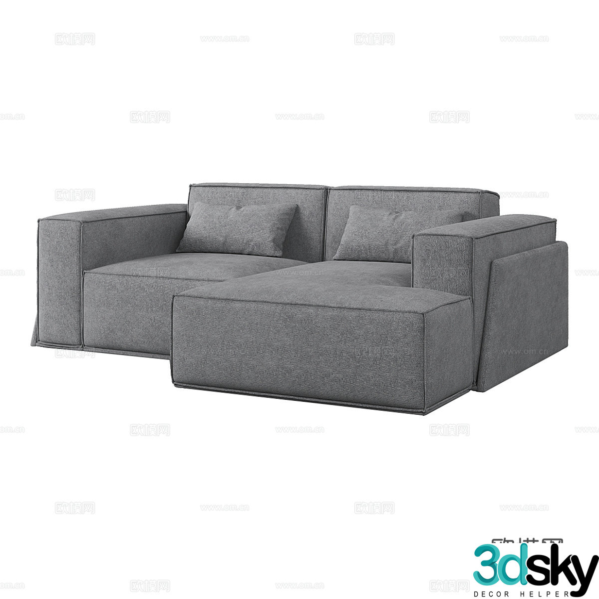 Modern simple double sofa double sofa simple double sofa living room sofa 3D model