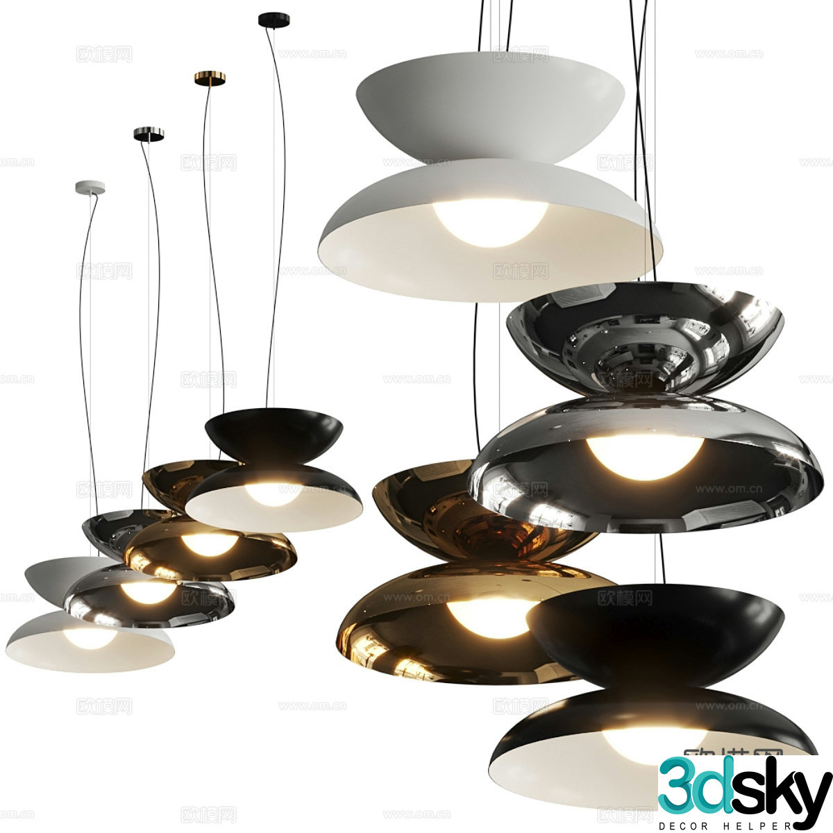 Modern Italian decorative chandelier 3d model