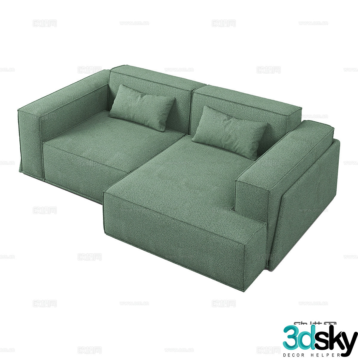 Modern simple double sofa double sofa simple double sofa living room sofa 3d model